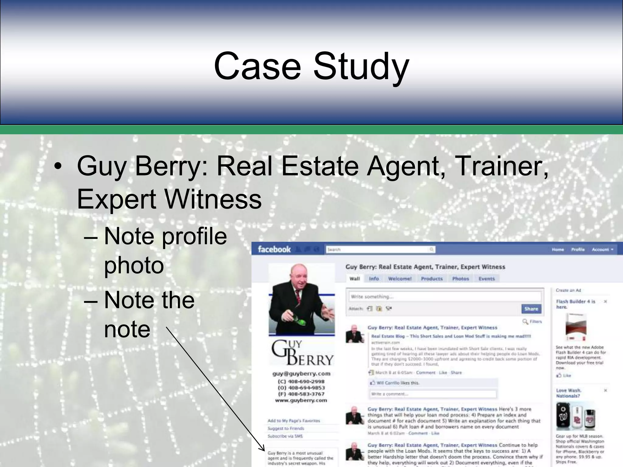Case StudyGuy Berry: Real Estate Agent, Trainer, Expert WitnessNote profile photoNote the note