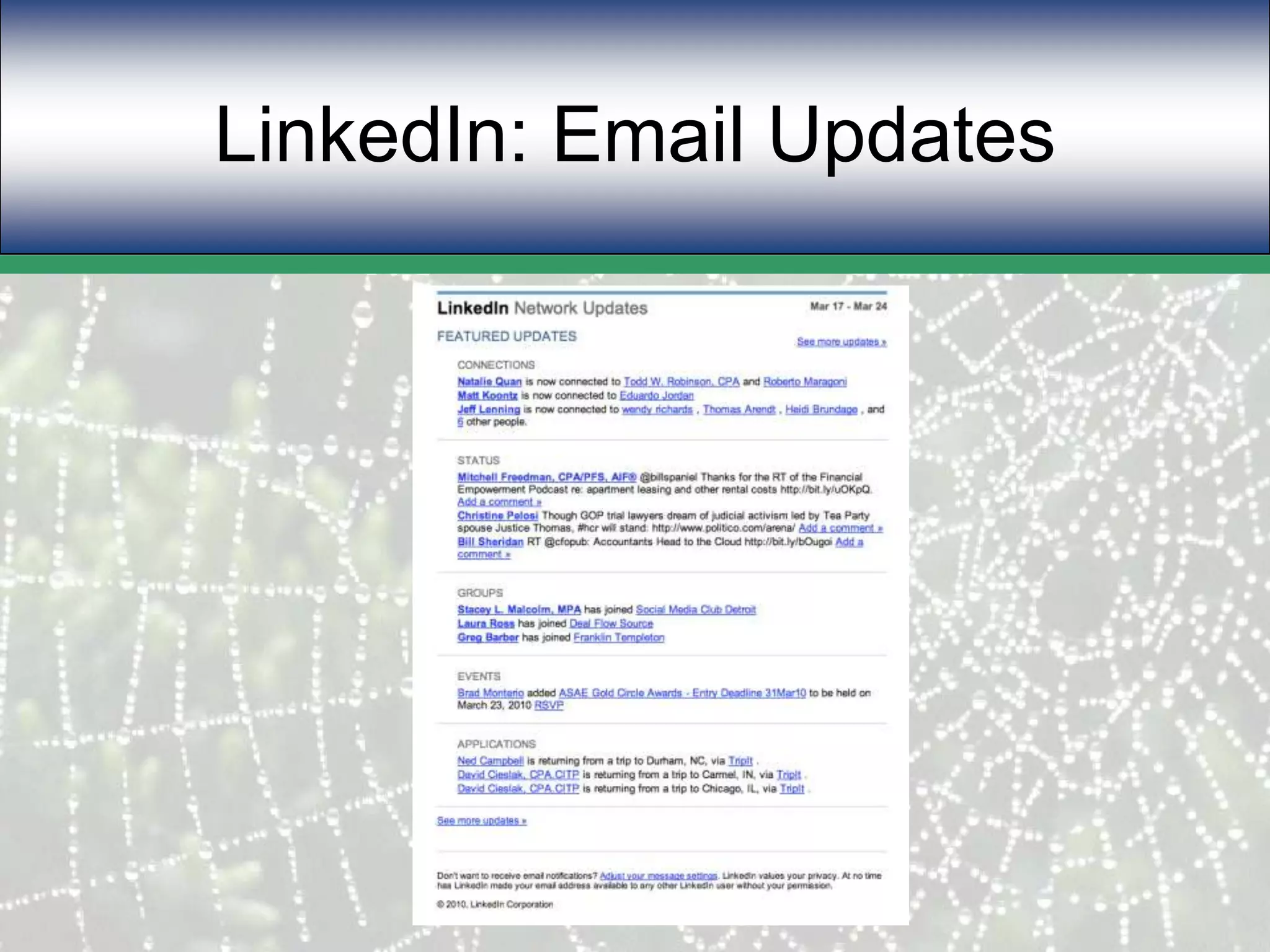 LinkedIn: Email Updates
