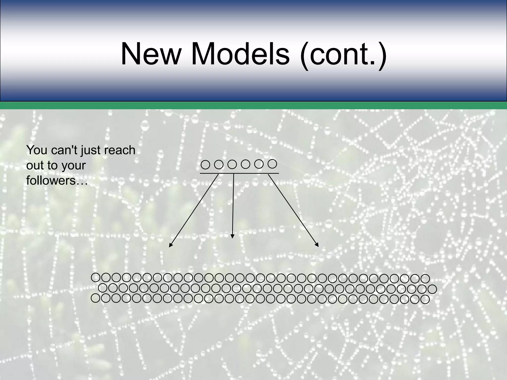New Models (cont.)You can't just reach out to your followers…