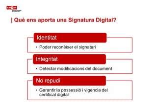 | Què ens aporta una Signatura Digital? 