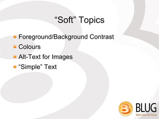 Focus on technical issues 