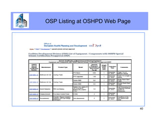 Special Seismic Certification OSHPD | PDF