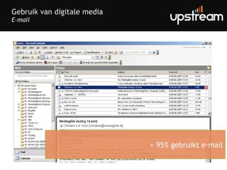Gebruik van digitale media E-mail > 95% gebruikt e-mail 