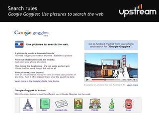 Search rules Google Goggles: Use pictures to search the web 