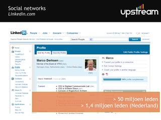 Social networks Linkedin.com > 50 miljoen leden > 1,4 miljoen leden (Nederland) 