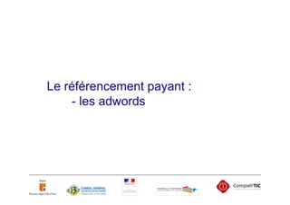 Le référencement payant :
     - les adwords
 