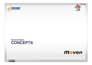 Apache Maven
CONCEPTS



   Licensed under a Creative Commons license   12
 
