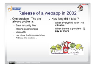 Release of a webapp in 2002
●    One problem : The are                            ●    How long did it take ?
     always ...