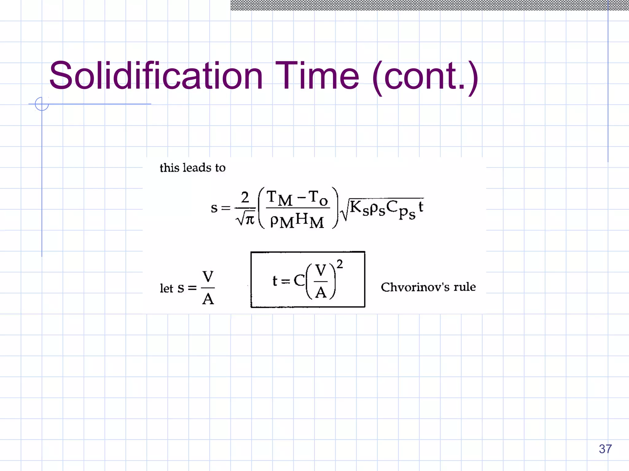 37
Solidification Time (cont.)
 