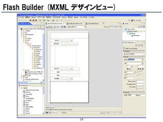 Flash Builder (MXML デザインビュー)




                  19
 