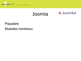 CMS (Content Management System) : Un système de gestion de contenu ou SGC est une famille de logiciels destinés à la conception et à la mise à jour dynamique de site web ou d'application multimédia. Ils partagent les fonctionnalités suivantes  : Ils permettent à plusieurs individus de travailler sur un même document ; 