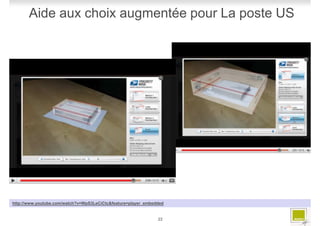 Aide aux choix augmentée pour La poste US




http://www.youtube.com/watch?v=WpS3LeCiCtc&feature=player_embedded


                                                               22
 