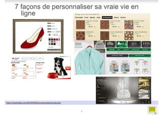 7 façons de personnaliser sa vraie vie en
         ligne




http://mashable.com/2010/05/02/customized-products/



                                                      7
 