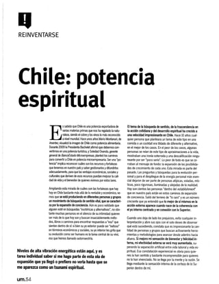Chile: potencia espiritual, Revista Uno Mismo, abril 2010