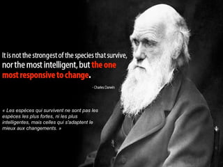 06/03/09 « Les espèces qui survivent ne sont pas les espèces les plus fortes, ni les plus intelligentes, mais celles qui s'adaptent le mieux aux changements. » 