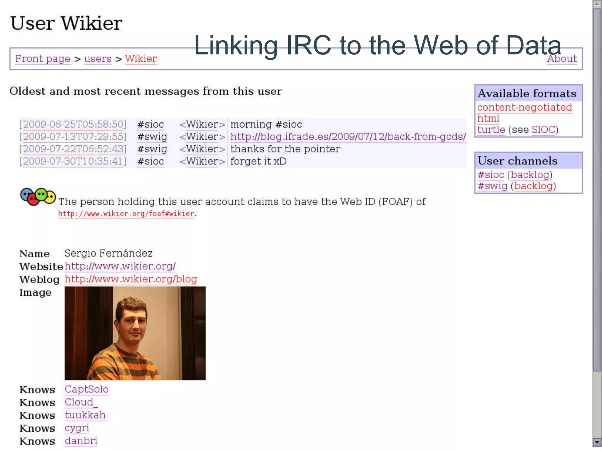 Linking IRC to the Web of Data