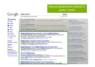 Natural placements outlined in
         green: centre
 