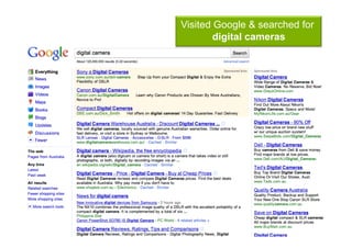 Visited Google & searched for
        digital cameras
 