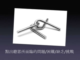 點出聽眾所面臨的問題/困難/缺乏/挑戰