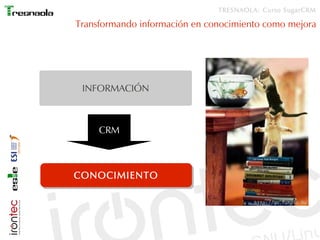 TRESNAOLA: Curso SugarCRM

Transformando información en conocimiento como mejora




 INFORMACIÓN



     CRM



CONOCIMIENTO
 