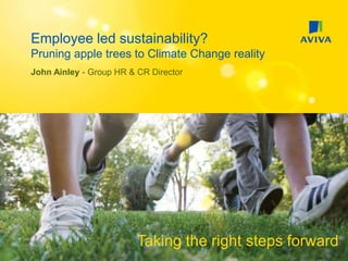 Employee led sustainability? Pruning apple trees to Climate Change reality John Ainley - Group HR & CR Director Taking the right steps forward 