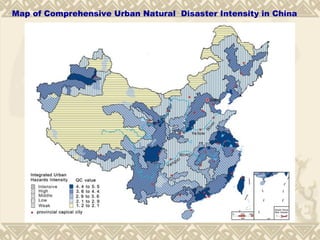 Map of Comprehensive Urban Natural  Disaster Intensity in China 