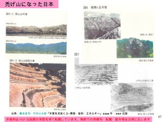 本資料は PHP 出版殿の承諾を得て転載しています。無断での再複写・転載・配布等は法律に反します。 出典： 養老孟司 ・ 竹村公太郎 『本質を見抜く力―環境・食料・エネルギー』 2008 年　 PHP 出版 禿げ山になった日本 