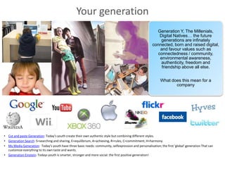 Another big switchReadRead /  WriteTraditional mediaGoogle searchFlickrMainly BroadbandMainly narrow bandAlternative medianetvibesPublishing is complex and limited to few traditional media and online merchantsValue is created by aggregating content (portals)WikipediaEasy and free publication for allValue is generated by tools allowing to publish easily20042005Broadband is (becoming) a right in Spain and Finland