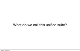 What do we call this uniﬁed suite?




Tuesday, June 8, 2010
 