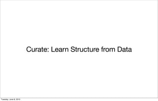 Curate: Learn Structure from Data




Tuesday, June 8, 2010
 