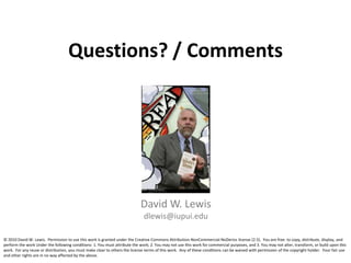 SourcesClayton M. Christensen, Jerome H. Grossman, and Jason Hwang, The Innovator's Prescription: A Disruptive Solution for Health Care, New York: McGraw-Hill, 2009.Clayton M. Christensen, Michael B. Horn, and Curtis W. Johnson, Disrupting Class: How Disruptive Innovation Will Change the Way the World Learns, New York : McGraw-Hill, 2008.Clayton M. Christensen, “The Innovator's Prescription: A Disruptive Solution for Health Care” (video), May 13, 2008, MIT World, Available at: http://mitworld.mit.edu/video/594John Hagel III, John Seely Brown, and Lang Davison, “Measuring the forces of long-term change: The 2009 Shift Index,” Deloitte Center for the Edge, 2009.  Available at: http://www.johnhagel.com/shiftindex.pdfJohn Hegal III, John Seely Brown, and Lang Davison, The Power of Pull: How Small Moves Smartly Made Can Set Big Things in Motion, New York: Basic Books, 2010.Lewis, David W.  “A Strategy for Academic Libraries in the First Quarter of the 21st Century.”  College & Research Libraries 68(5):418-434 September 2007. Available at:http://www.acrl.org/ala/mgrps/divs/acrl/publications/crljournal/2007/sep/Lewis07.pdfand http://idea.iupui.edu/dspace/handle/1805/1592