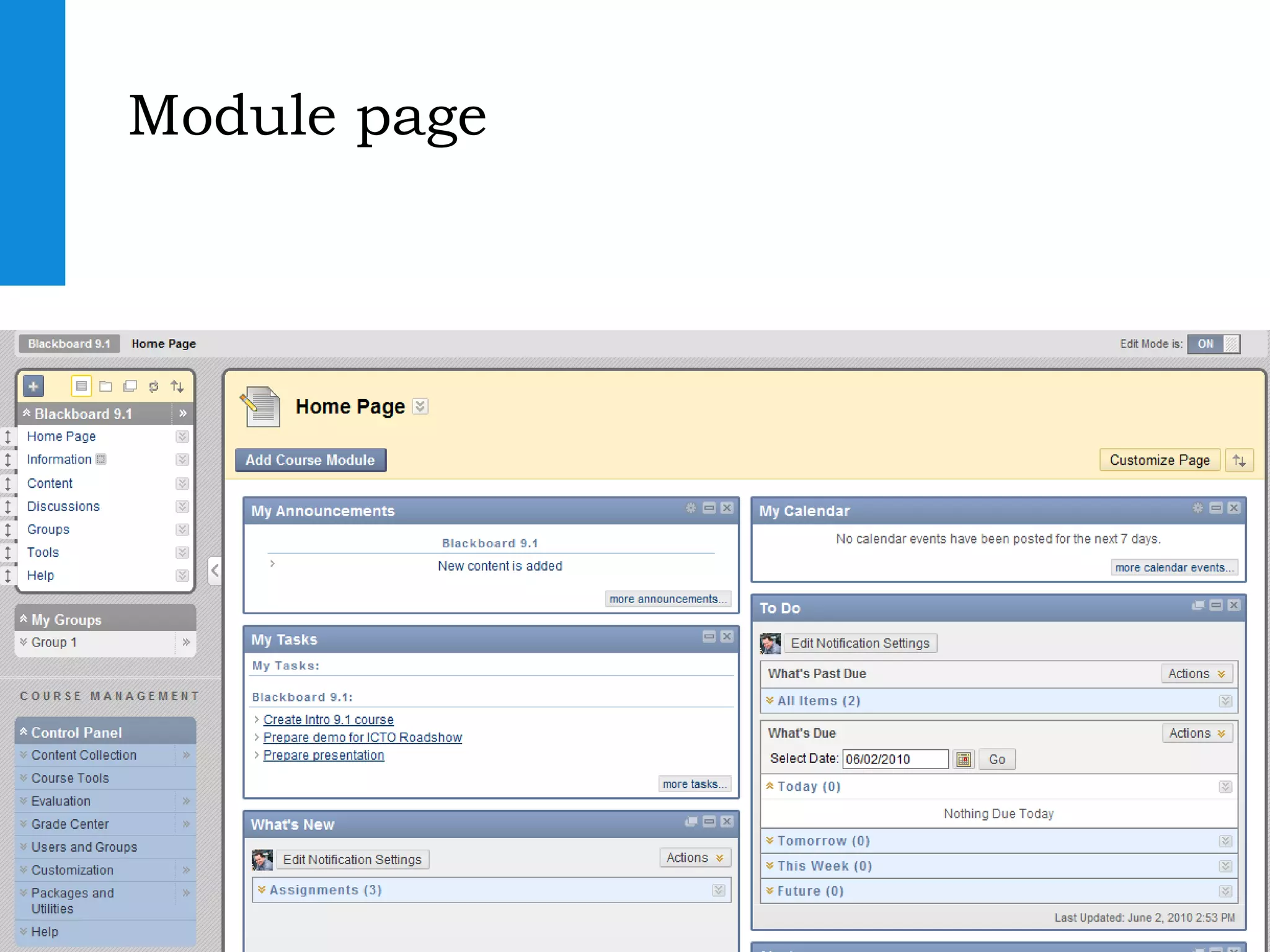 Module page 