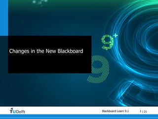 Blackboard 9.1 Changes in the New Blackboard Willem van Valkenburg 
