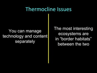 The strategy talks about an updated digital
                    experience, a new learning model that helps
                    people with their "lifelong learning journeys,"
                    and the creation of a Smithsonian Commons—
                    a new part of our digital presence dedicated to
                    stimulating learning, creation, and innovation
                    through open access to Smithsonian research,
                    collections and communities.




http://smithsonian-webstrategy.wikispaces.com/
 