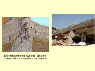 Endommagement à cause de l’absence
d’armatures transversales dans le noeud
FABI
Cycle Eurocodes
2010-2011
 
