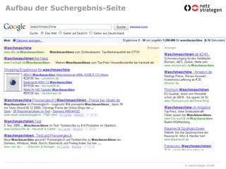 Aufbau der Suchergebnis-Seite