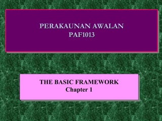 THE BASIC FRAMEWORK Chapter 1 PERAKAUNAN AWALAN PAF1013 