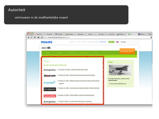 Autoriteit
   vertrouwen in de onafhankelijke expert
 