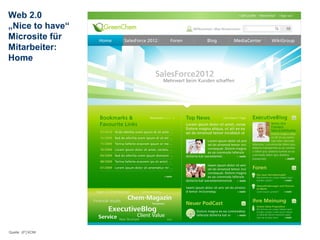 Web 2.0
„Nice to have“
Microsite für
Mitarbeiter:     15.03.13   57

Home




Quelle: JP│KOM
 