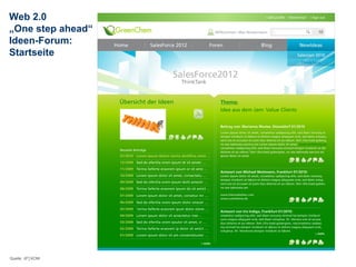 Web 2.0
„One step ahead“
Ideen-Forum:
Startseite         15.03.13   65




Quelle: JP│KOM
 