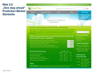 Web 2.0
„One step ahead“
Prediction Market:
Startseite           15.03.13   66




Quelle: JP│KOM
 