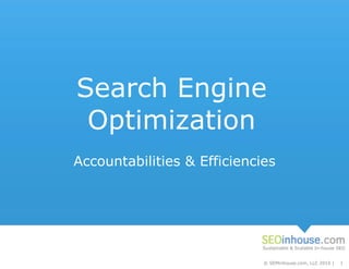 Search Engine Optimization Accountabilities & Efficiencies 