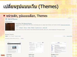เปลี่ยนรูปแบบเว็บ  (Themes) หน้าหลัก ,  รูปแบบบล็อก ,  Themes 