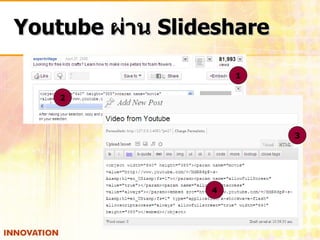 Youtube  ผ่าน  Slideshare 1 2 3 4 