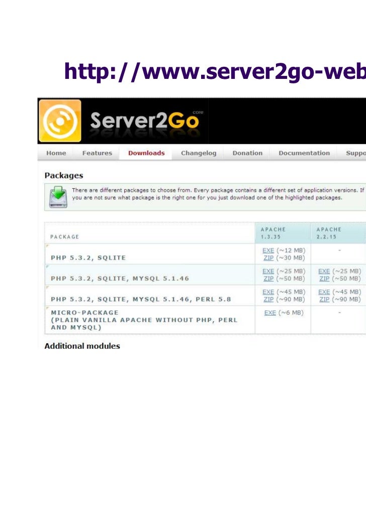 server2go pour joomla