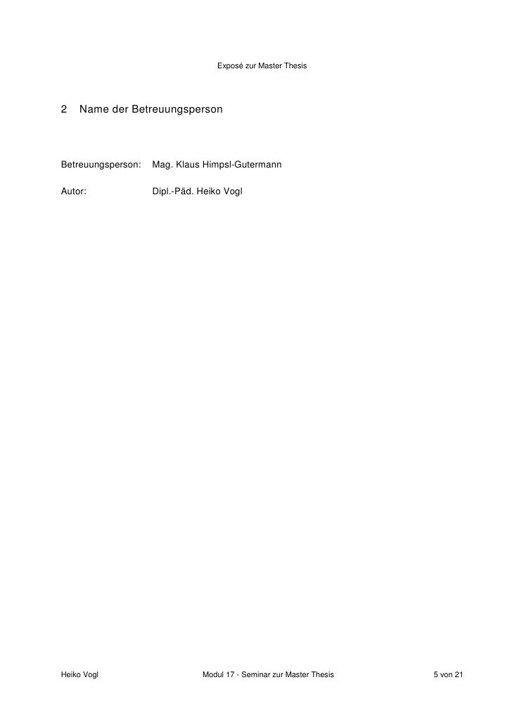 Dissertation expose aufbau