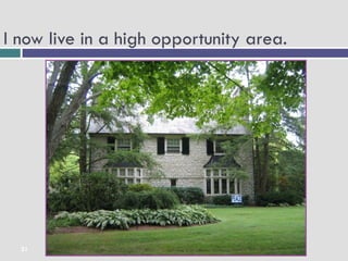 I now live in a high opportunity area.




  21
 