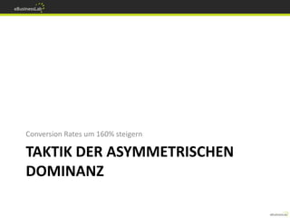 Conversion Rates um 160% steigern

TAKTIK DER ASYMMETRISCHEN
DOMINANZ
 