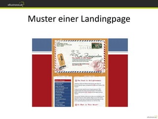 Muster einer Landingpage
 
