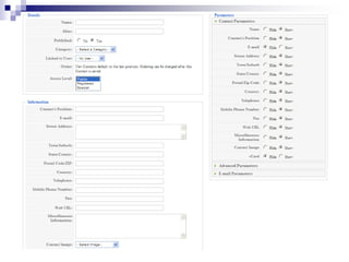 ติดต่อสอบถาม – Contact Component
• Components, Contacts, Contacts, New
• สร้างรายการติดต่อ
 